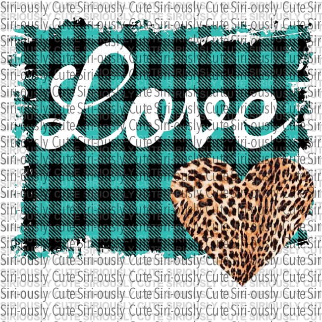 Love - Plaid Background With Leopard Heart 2