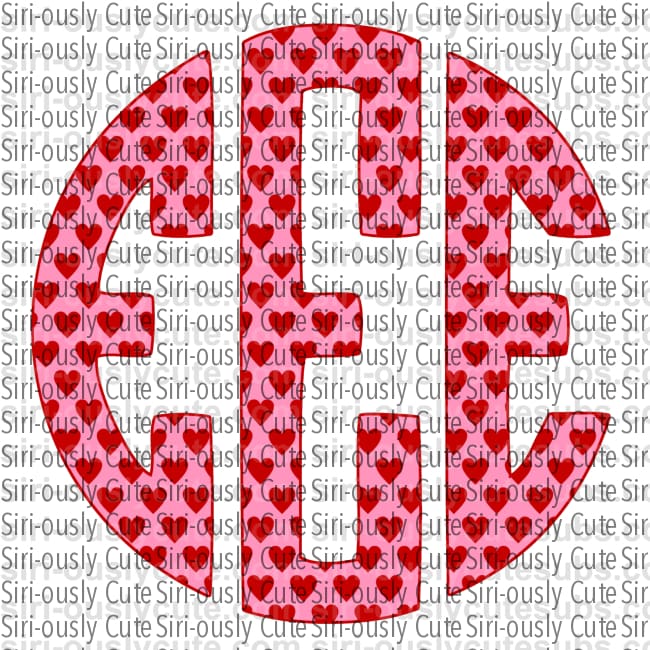 Monogram - Hearts - Siri-ously Cute Subs