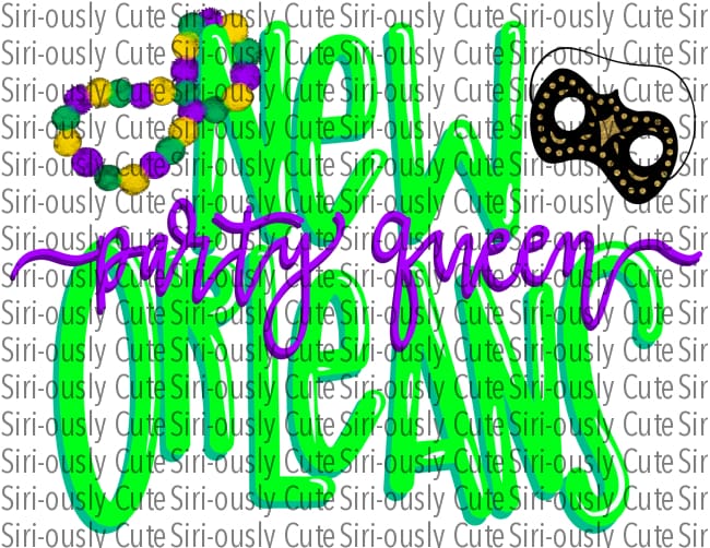 New Orleans Party Queen - Green With Beads