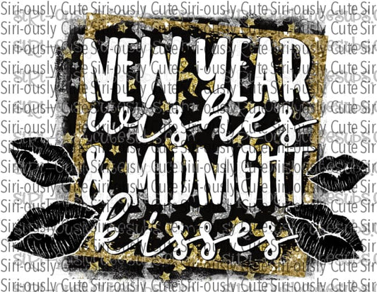 New Year Wishes & Midnight Kisses - Black And Gold