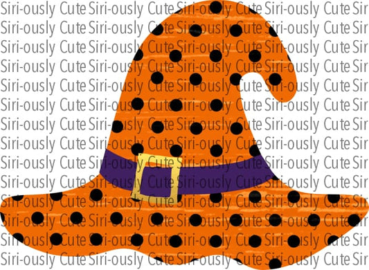 Orange Witch Hat With Black Dots