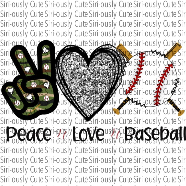 Peace Love Baseball - Camo