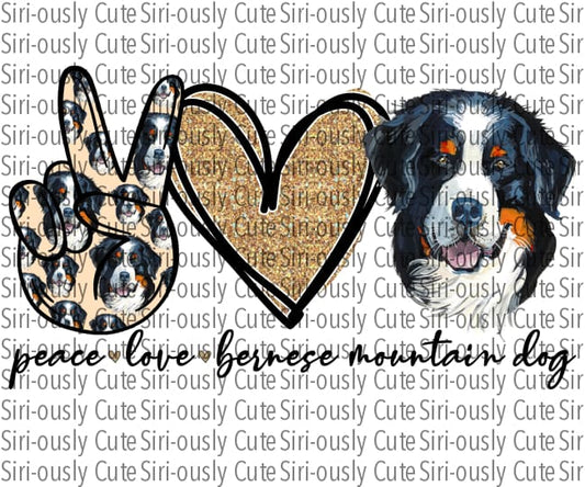 Peace Love Bernese Mountain Dog - Gold