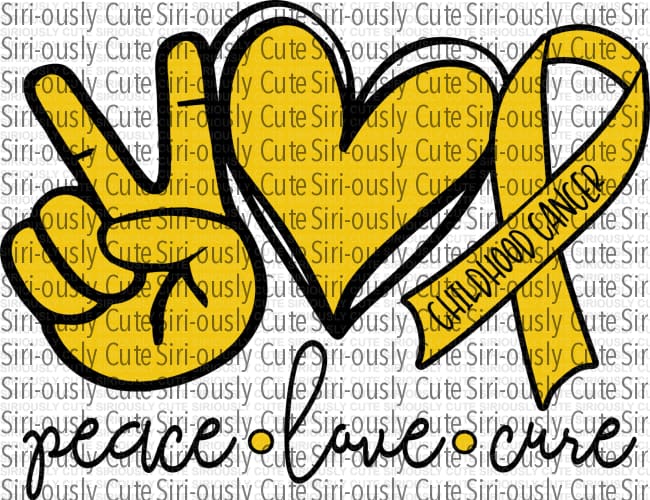 Peace Love Cure - Childhood Cancer - Siri-ously Cute Subs