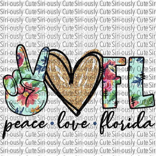 Peace Love Florida - Blue Floral