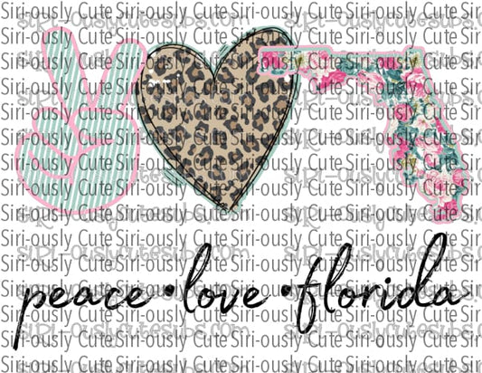 Peace Love Florida - Pink Floral