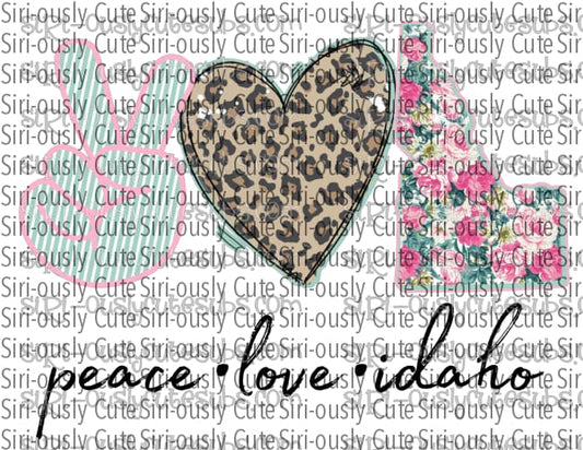Peace Love Idaho - Pink Floral