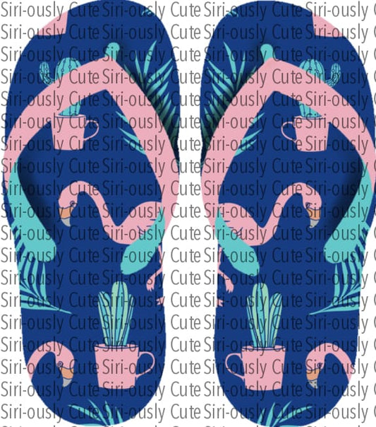 Pink And Blue Flamingo Flip Flop Earrings