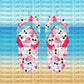 Pink And White Flamingo Flip Flop Earrings