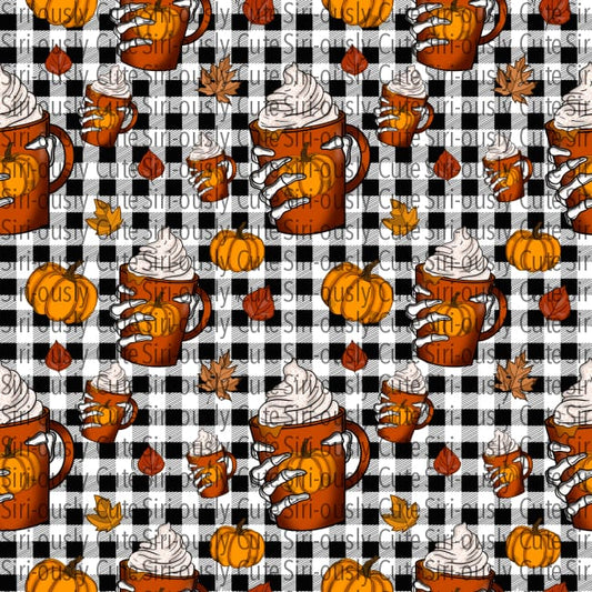 Pumpkin Spice Cup Checkered Small Straight Tumbler Sublimation Transfer