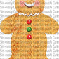 Red And Green Button Fluffy Gingerbread Man