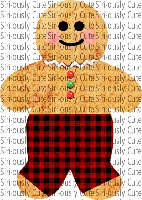 Red Plaid Pants Fluffy Gingerbread Man