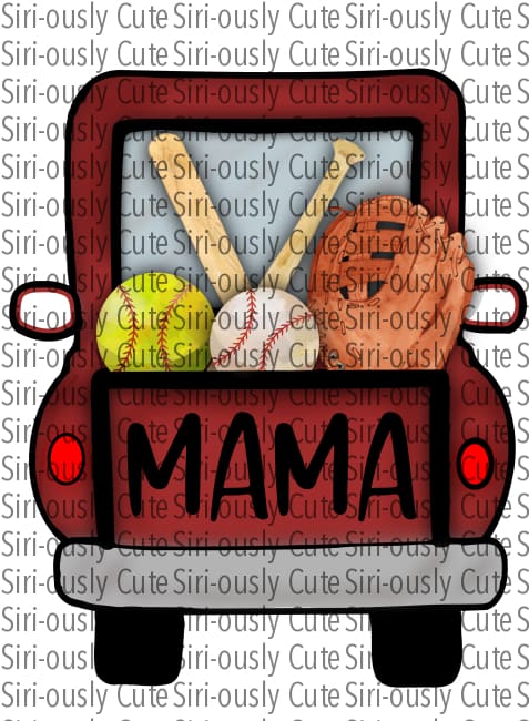 Red Truck - Softball Baseball Mama