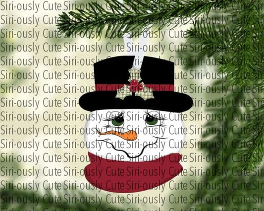 Snowman With Holly And Black Cap