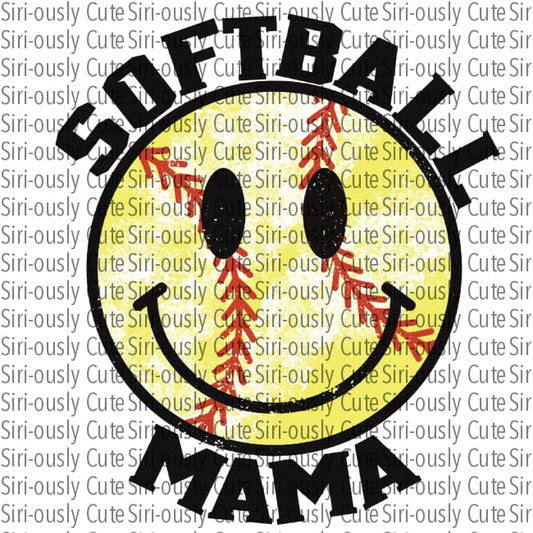 Softball Mama - Distressed Face