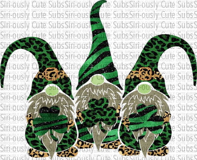 St Patrick Gnome Trio 1 - Siri-ously Cute Subs