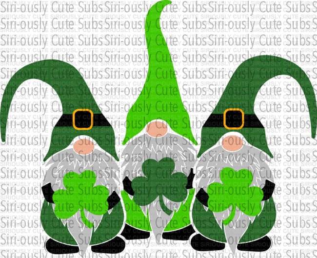 St Patrick Gnome Trio 2 - Siri-ously Cute Subs
