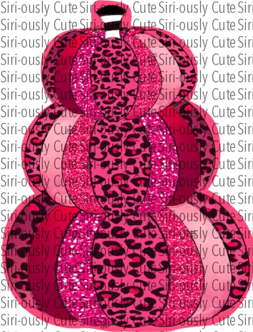 Stacked Pumpkins - Pink Leopard