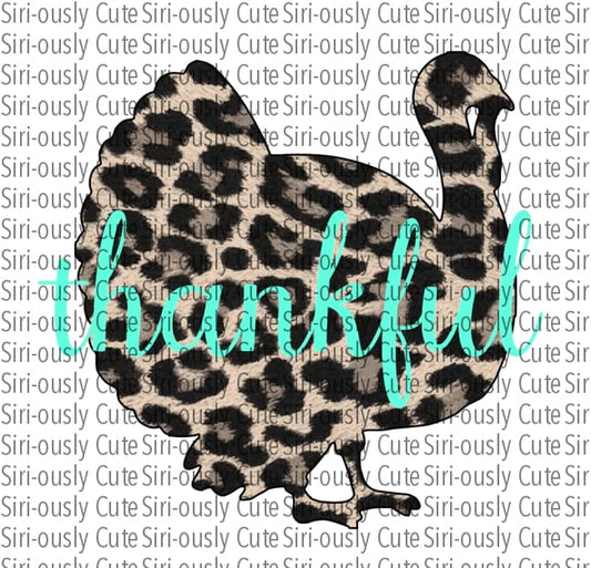 Thankful - Leopard Turkey With Teal