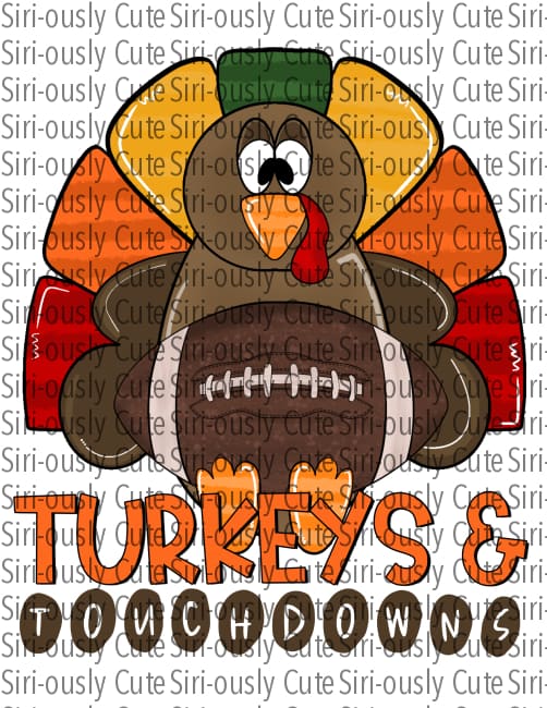 Turkeys And Touchdowns - Red Orange Tail