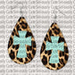 Turqoise Cross Leopard Teardrop Earring