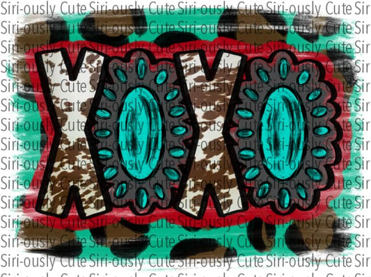 Xoxo - Turquoise Cow Print And Leopard